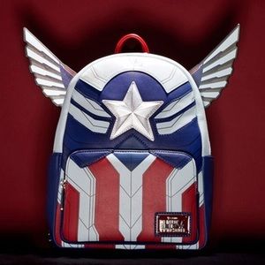 NWT MARVEL Falcon Captain America Cosplay Loungefly Mini Backpack